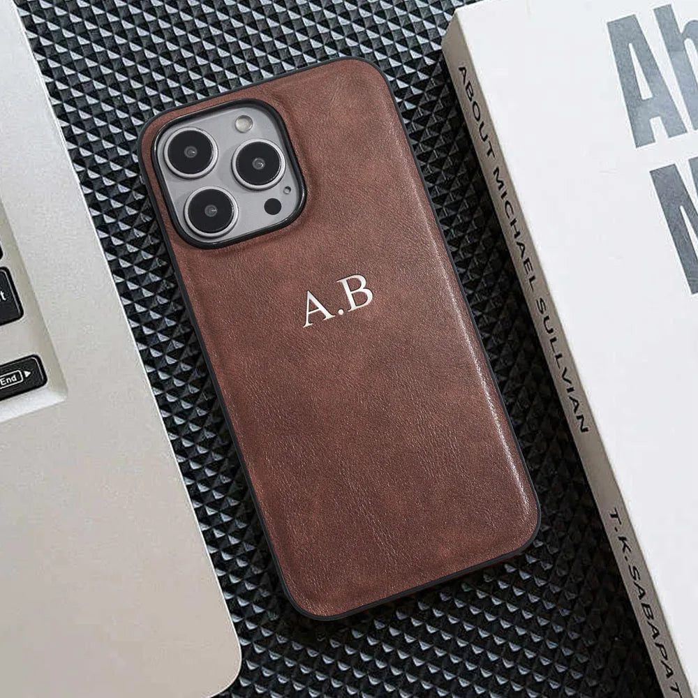 Leather Personalized Customized Initials Name Case For iPhone 16 15 14 13 12 11Pro Max Cover Luxury DIY Engraved 14 15 16 Plus Caseverse