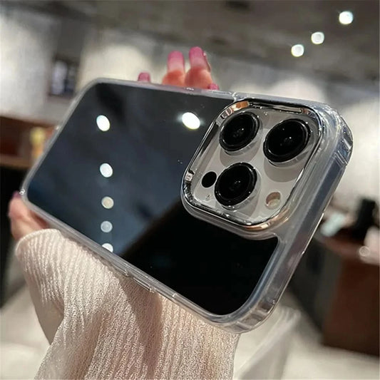 Luxury Acrylic Makeup Mirror Phone Case For iPhone 16 15 14 13 12 11 Pro Max XS X XR Plating Shockproof Back Cases Cover