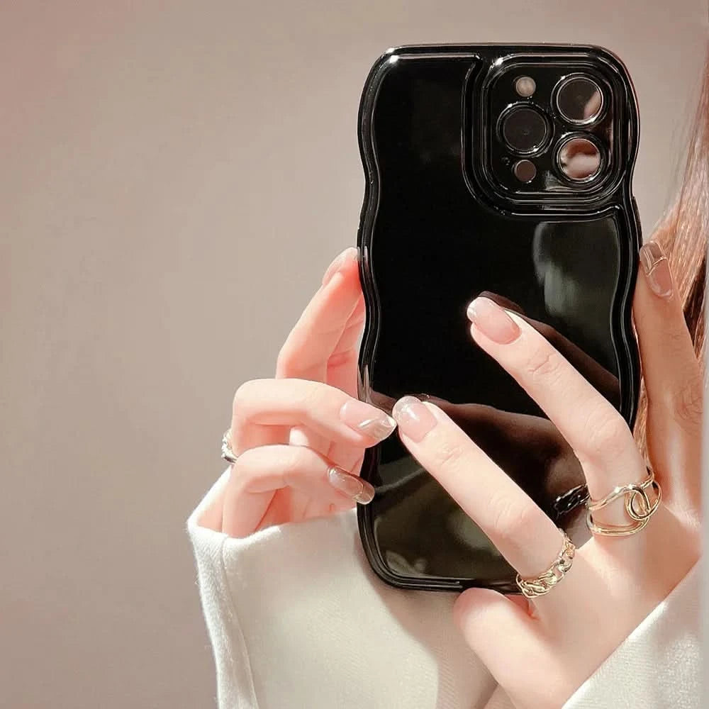New Men Women Wave Phone Case For iPhone 12 13 14 15 16 Pro Max Shockproof Dissipate Heat Silicone Soft Cases Protective Shell - Caseverse