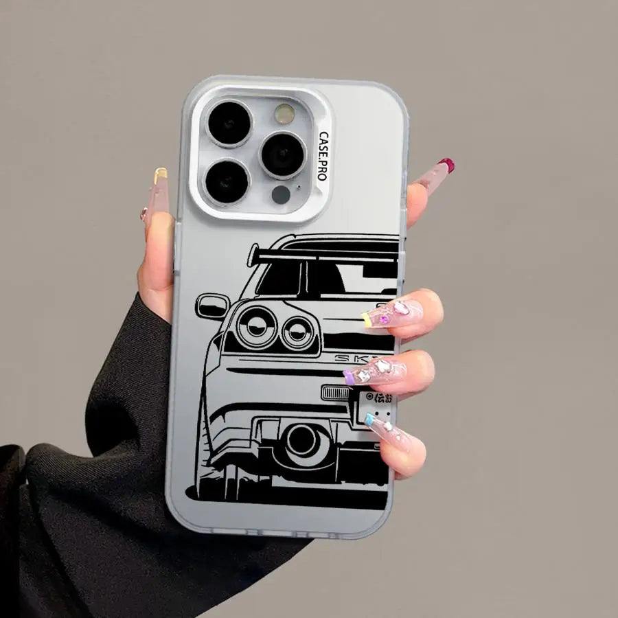 JDM Dream Car Cool Cover Phone Case for iPhone 16 Pro 15 Pro Max 14 13 12 11 XS 14 Pro Max 16 Plus 14Pro 12Pro Soft Shell - Caseverse