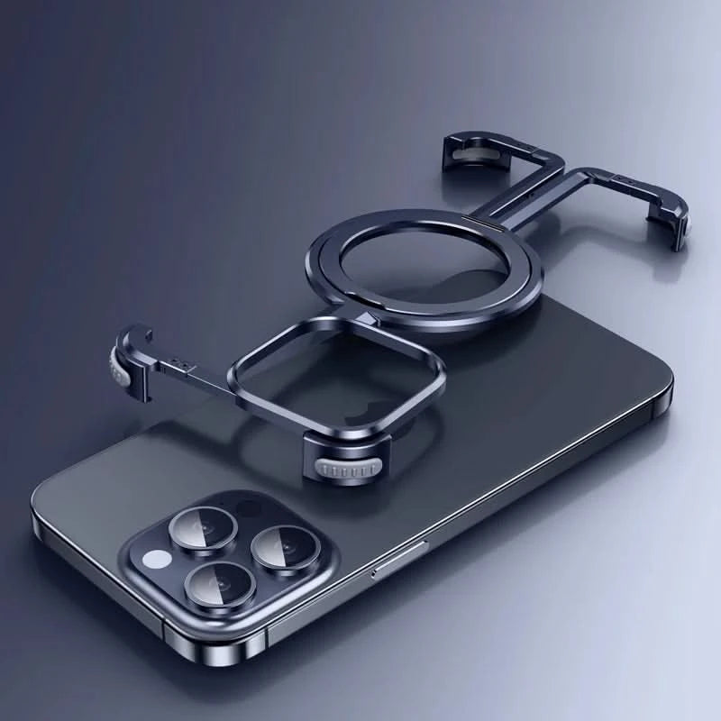Metal Frame Magsafe Phone Case for iPhone 16 15 14 13 Pro Max Wireless Charging Aluminum Alloy Frameless Holder Shockproof Cover Caseverse