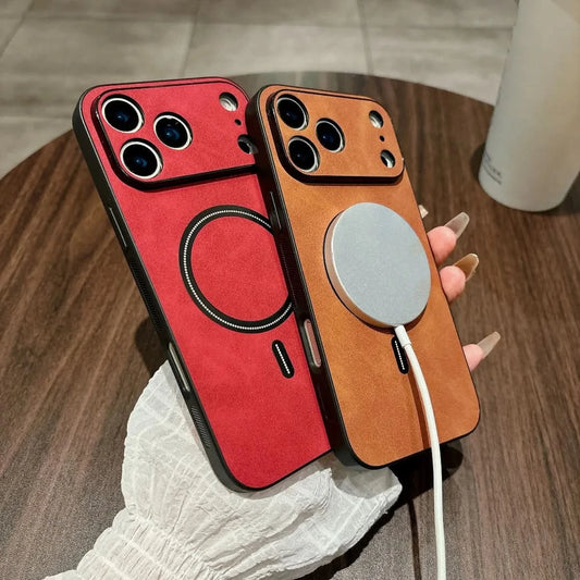 Magnetic Leather Case for iPhone 17 Pro Max 17 Air 17Pro Cover Magnet for Mag-safe Anti-knock All-round Camera Protector Shell