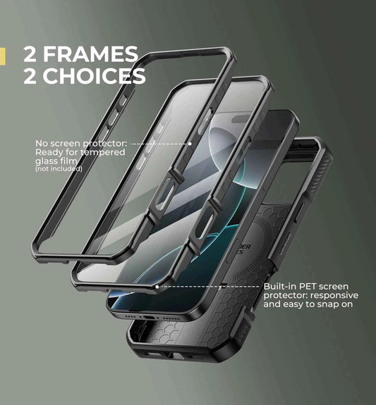 iPhone 16 Pro Max Rugged Case - Ultimate Protection with Sliding Camera Cover & Kickstand