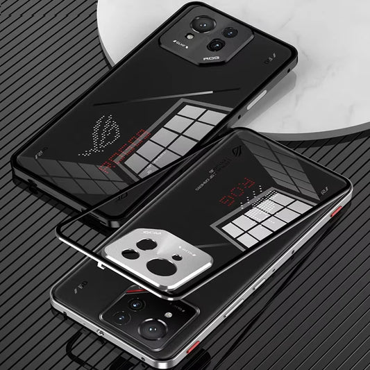 Metal Bumper Phone Case lock buckle For ASUS ROG Phone 9 Pro Single sided Tempered Glass Back Full Lens Protection Cover cases