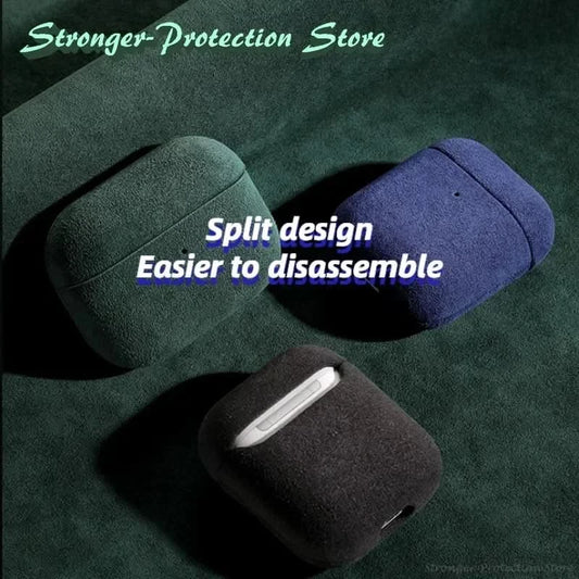Italian Suede Leather Case For Airpods Pro 2 Luxury Artificial Leather All Inclusive Case For Airpods 4 3 Case Wireless Charge Caseverse