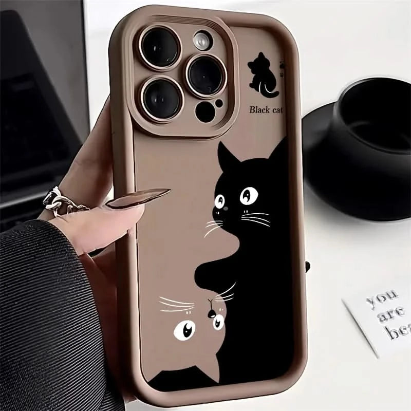 Candy Color Cute Cat Phone Case For iPhone 12 13 14 - Caseverse