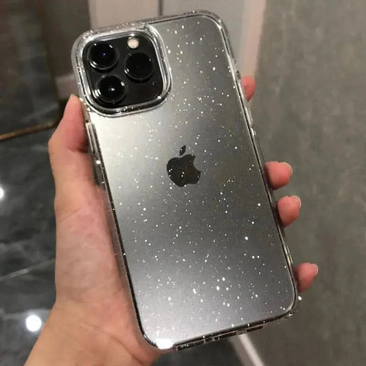 Luxury Bling Glitter Clear Phone Case for iPhone 16 15 14 13 12 11 Pro Max Plus Mini Silicone Soft Transparent Bumper Cover - Caseverse
