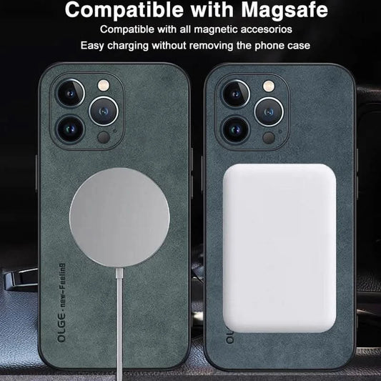Magnetic For Magsafe Leather Case For iPhone 15 14 Pro Max 14pro 12 13 Pro Max 11 16 Luxury Wireless Charge Shockproof Cover Caseverse