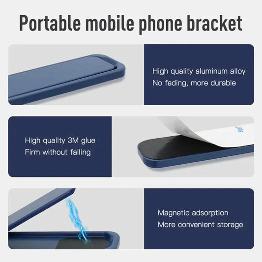 Mobile Phone Colourful Metal Holder Strip Shape Back Sticker Stand Simple Portable Cellphone Bracket for iPhone 16 15 14 Xiaomi