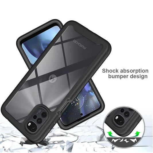 Moto E32 Shockproof Clear Case Built in Screen Protector Full Body Rugged Defender Cover for Motorola G22 Case, E32S,G52 Cases - Caseverse
