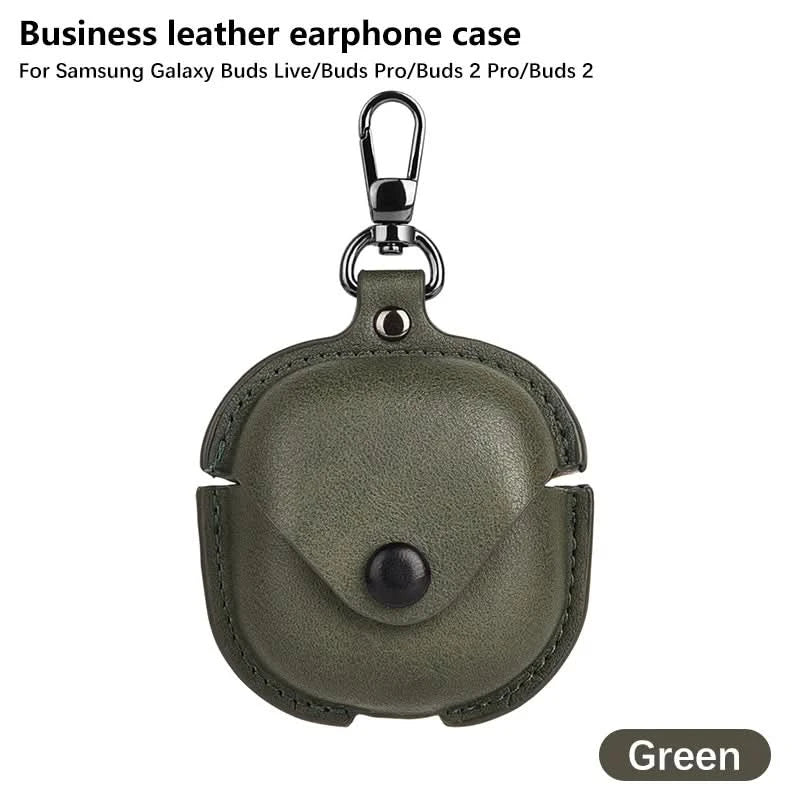 Luxury Leather Case For Samsung Galaxy Buds 2 Pro Buds Live Buds FE Case Bluetooth Wireless Headphones Protective Cover Keychain Caseverse