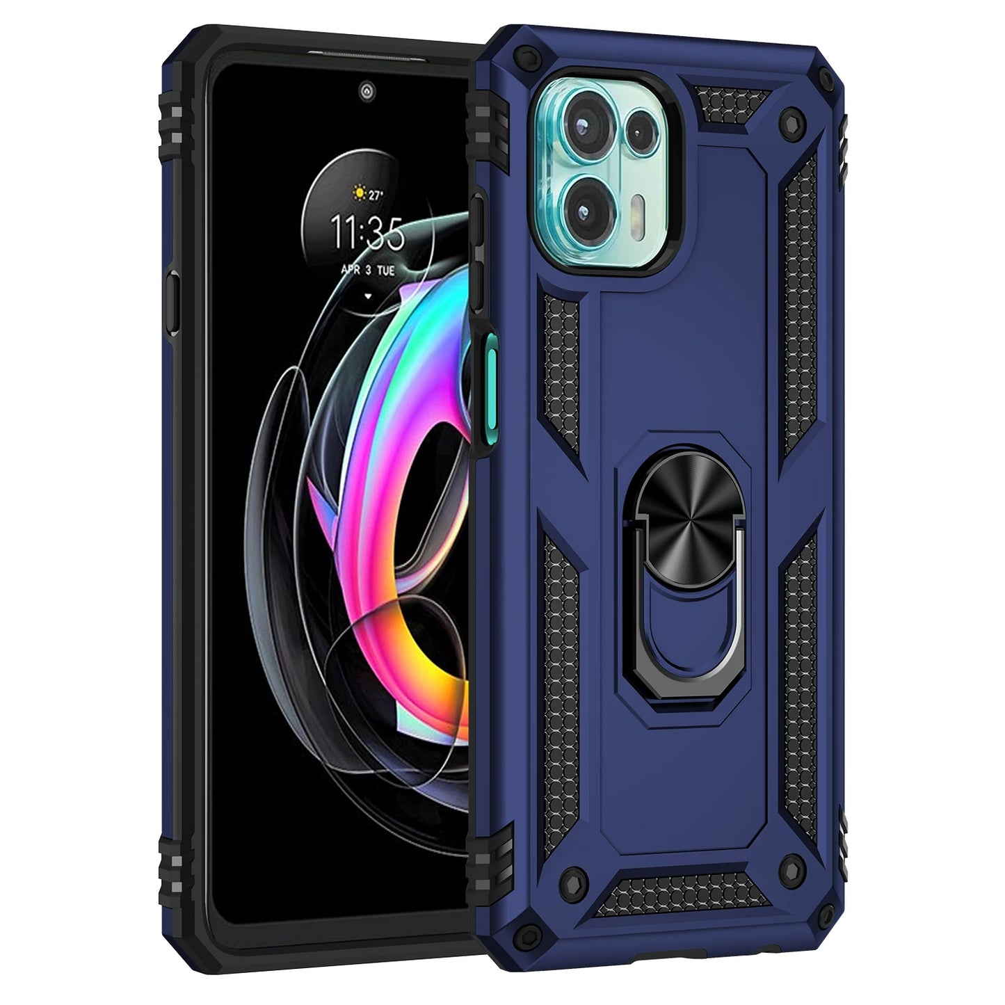 Cover Case for Moto Motorola Edge 20 Lite Shockproof Armor Rugged Military Protective Ring Holder Magnet Phone Case - Caseverse