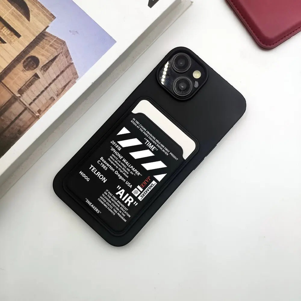 Luxury Street AIR Shoes Brand Wallet Card Phone Case For iPhone15Pro Max 11 12 13 14Plus 16Pro SNEAKERS Silicone Back Cover Caseverse