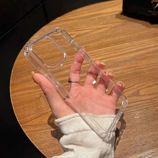 Luxury Transparent Soft Acrylic Phone Case For iPhone 16 15 14 13 12 11 Pro Max XS X XR 7 8 Plus Mini Shockproof Bumper Cover - Caseverse