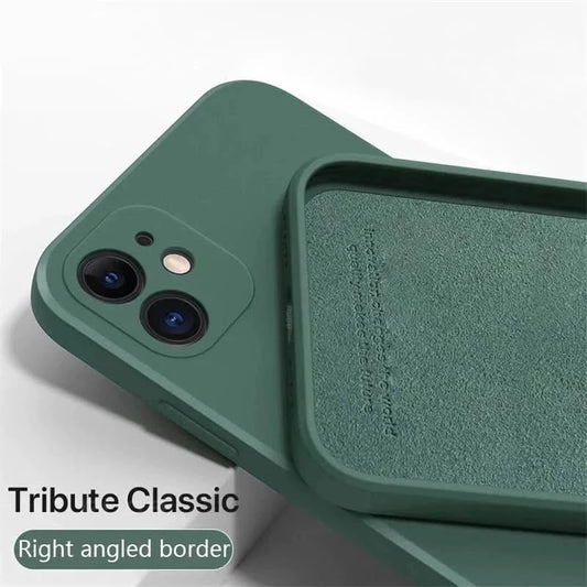 Luxury Liquid Silicone Shockproof Case for iPhone 14 15 Plus X XS XR Max Mini Back Soft Cover - Caseverse