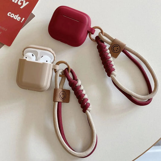 Simple Soft Silicone with Smile Hand Strap Earphone Case For Apple Airpods 4 1 2 Pro 3 Funda Wireless Bluetooth Protective Cover Caseverse