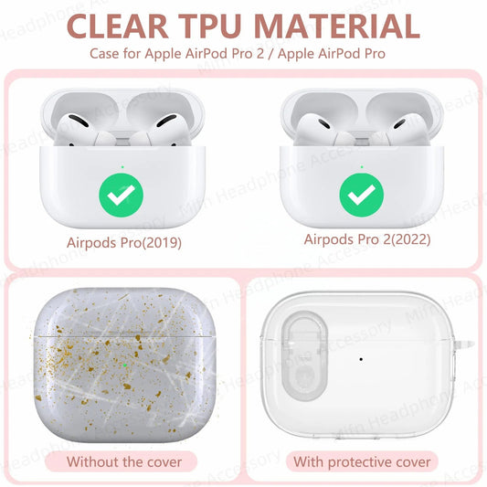 Transparent headphone case For AirPods Pro 2 USB C Funda Capa for AirPod Pro 1st Gen 2 3 Charging Case USB-C 2023 2022 2019 Case Caseverse
