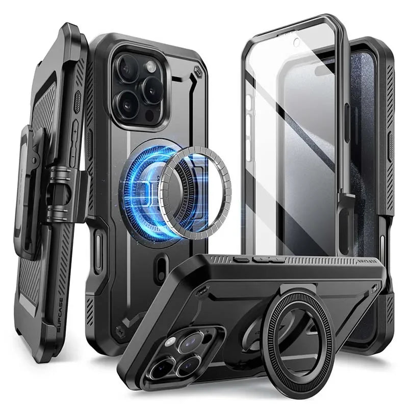 For iPhone 16 Pro Max Case 6.9“ 2024 SUPCASE UB Pro Mag Full Body Rugged Phone Case with Built-in Screen Protector Belt-Clip - Caseverse