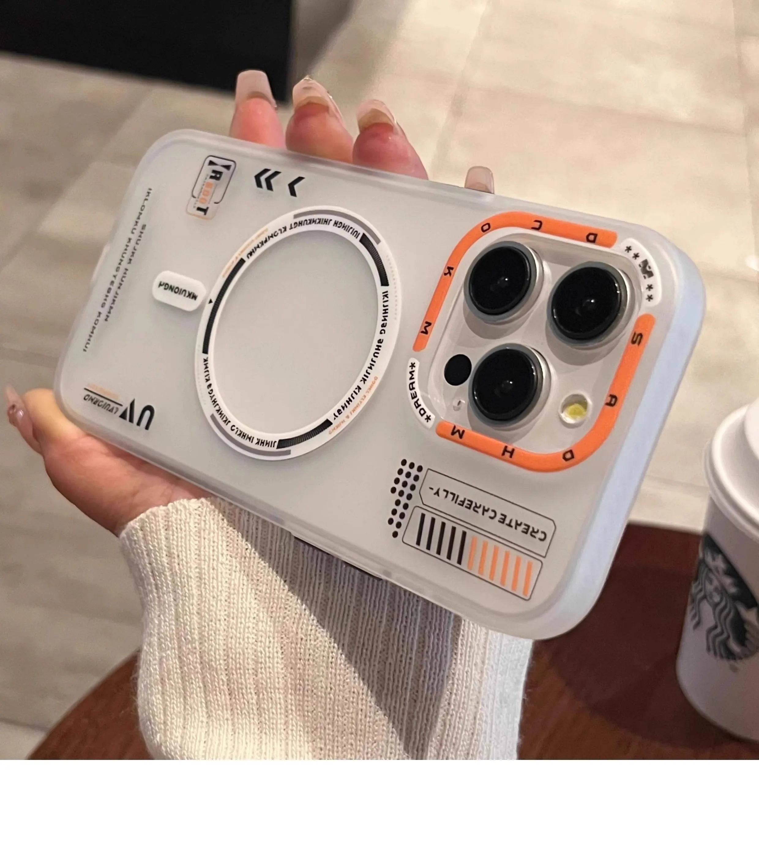 For IPhone 16 Pro Max Ice Feel HD Transparent MagSafe PC Full Coverage Phone Case(White