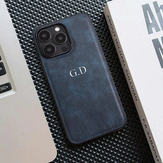 Leather Personalized Customized Initials Name Case For iPhone 16 15 14 13 12 11Pro Max Cover Luxury DIY Engraved 14 15 16 Plus Caseverse
