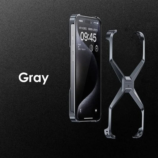 Metal Rimless Phone Case For iPhone 13 14 15 Pro Max Aluminum Removable Heat Dissipation Armor Phone Cover For IPHON 15 Promax Caseverse