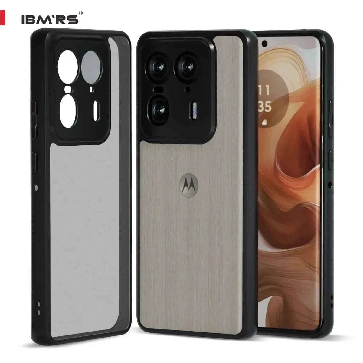 IBMRS for Motorola Edge 50 Ultra Case,(Military-Grade Protection) Shockproof Translucent Phone Case(Camo Black)