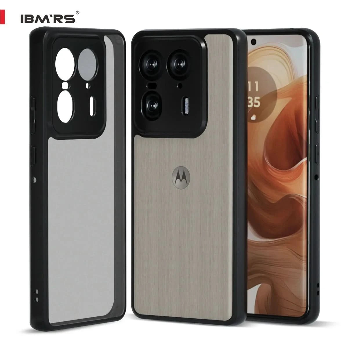 IBMRS for Motorola Edge 50 Ultra Case,(Military-Grade Protection) Shockproof Translucent Phone Case(Camo Black) - Caseverse