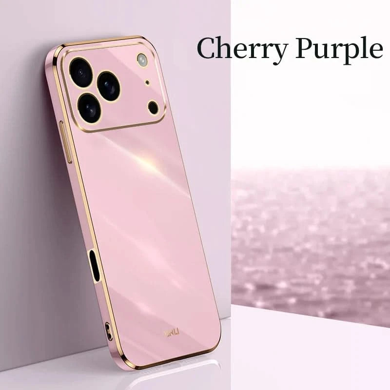 Solid Plating Phone Case For iPhone 17 Pro Max 17 Air 16e 16 Pro Max 16Plus 17Pro Max Cover Soft Silione Shockproof Cases Bumper