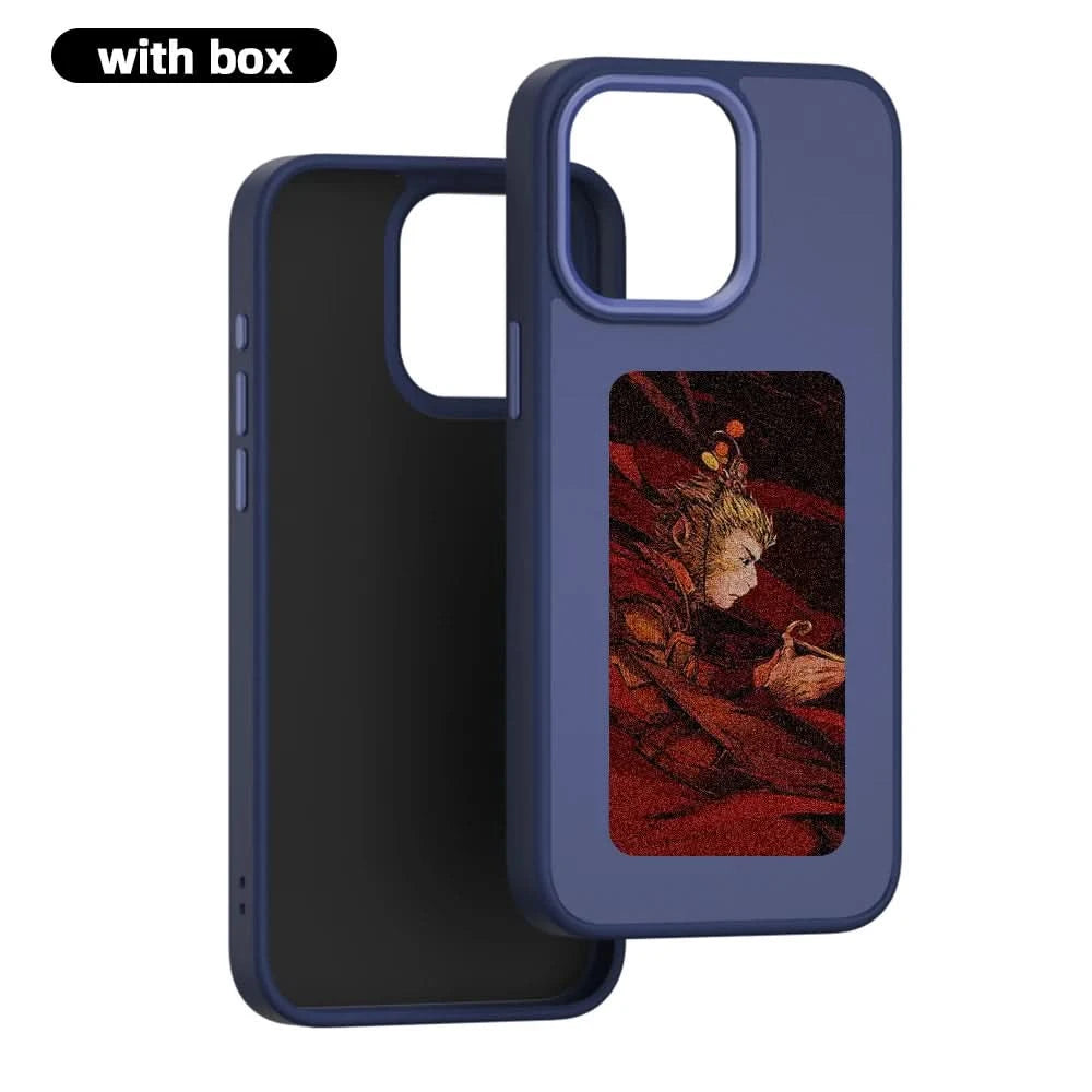NFC DIY Picture Ink Phone Case for iPhone 16 15 14 13 Pro Max DIY Case Screen Phone Cover Cartoon Protection Funda Battery Free Caseverse