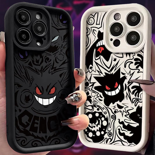 Pokemon Gengar Phone Case for iPhone 15 14 13 12 Mini 11 Pro Max XS X XR 8 7 6S 6 Plus SE 2020 Liquid Silicone Shockproof Cover - Caseverse