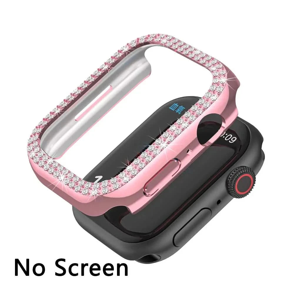 Diamond Bumper Protective Case for Apple Watch Cover Series 7 6 SE 5 4 3 38MM 42 MM For Iwatch 45mm 41mm 40mm 44 mm