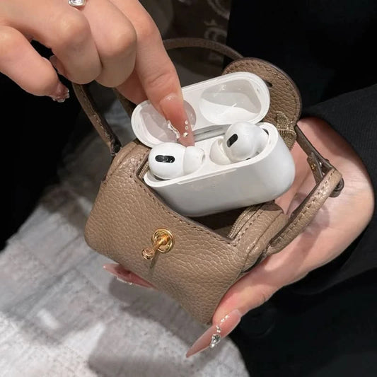 Mini Leather Fashion Bag For Airpods 4 3 2 Pro 2 Galaxy Buds 3/ 3Pro/ Buds FE 2Pro Headphone Case Can Hold Other Small items Caseverse