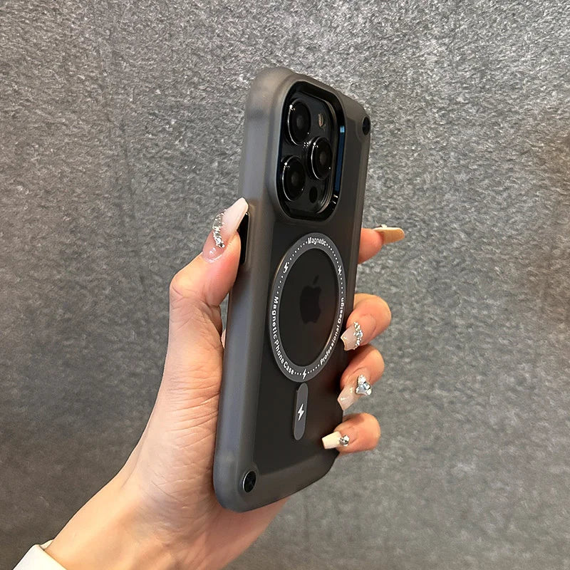 Military grade shockproof magsafe charging phone case for iPhone 15 14 13 12 Pro Max magnetic thicken corner silicone back cover - Caseverse