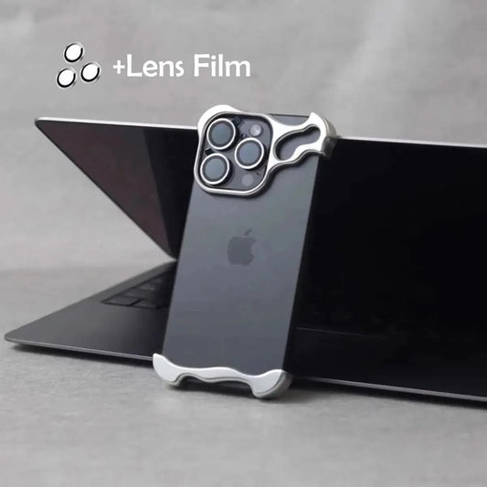 Luxury Irregular Aluminum Alloy Bumper Phone Case For IPhone 12 13 14 15 16 Pro Max 16Pro Plus Lens Film Protection Metal Cover Caseverse