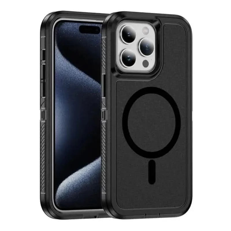 For MagSafe Armor Defender Phone Case For iPhone 15 14 13 12 Pro Max 11 Shockproof Heavy Duty Rugged Magnetic Hybrid Matte Cover - Caseverse
