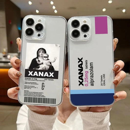 XANAX Chill Pill Phone Case For iPhone 15 14 13 12 11 Mini Pro Max X XR XSMax 6S 6 7 8 Plus SE20 Transparent Cover Caseverse
