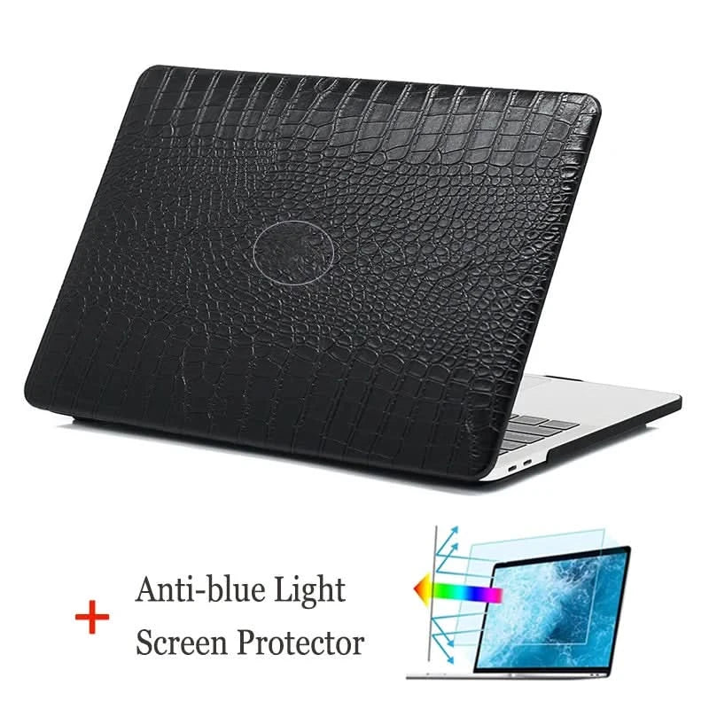 Laptop Case for Macbook Air 15 13 M2 Chip Leather Cover for A2941 A2681 A2338 M1 Pro14 2021 2023 M3 Crocodile Pattern Skin Shell
