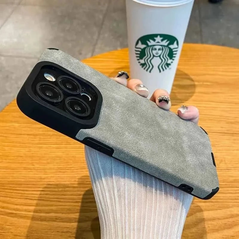 Matte Leather Silicone Phone Case For iPhone 15 16 12 11 14 Pro Max 13 Mini X XR XS 78 Plus SE Lens Protection Bumper Full Cover - Caseverse