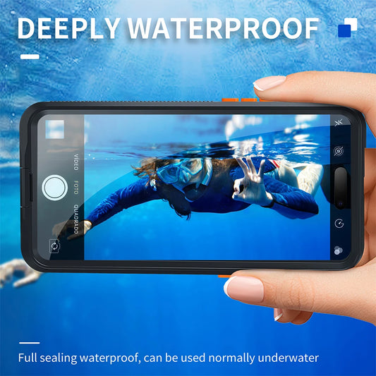 IP68 Waterproof Case For iphone 15 Pro Max Case 14 Plus 12 13 Underwater Full Sealing Cover Shockproof Built-in Screen Protector - Caseverse