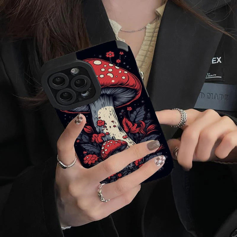 Aesthetic Art Mushroom Phone Cases for IPhone 11 Case 14 Pro Max 15 Pro Max IPhone Case for IPhone 13 - Caseverse