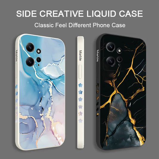 Fashion Colorful Marble Phone Case for Xiaomi Redmi 13C 12C 10C 4G Note 13 12 11 Pro Plus 5G 12S 11S 10S 9S 9 10 Pro Soft Cover - Caseverse