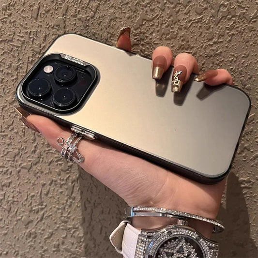 Luxury Matte Silver Electroplated Phone Case For iPhone 11 12 13 14 15 16 Pro Max Plus X Xs Max XR Shockproof Bumper Cases Cover Caseverse