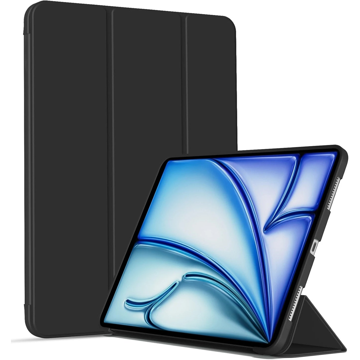 Tablet Case For iPad Air 11 2024 6th Gen Tri-fold Cover For iPad A2902 A2899 A2900 Filp Stand Tablet Cases Silicone Back Shell