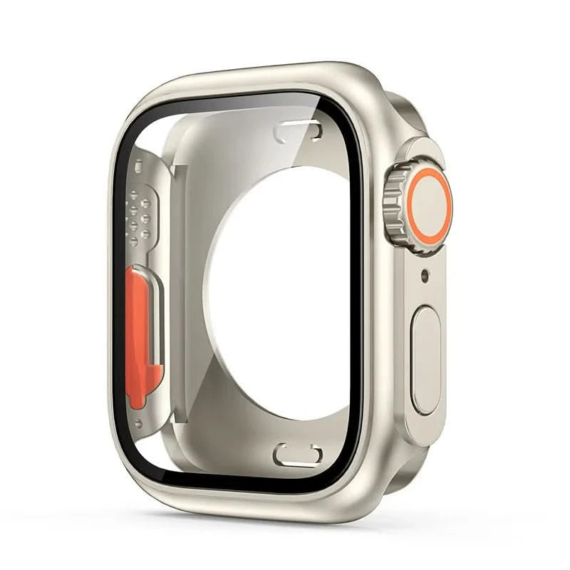 Case for Apple Watch Cover 44mm 45mm 40 41mm Appearance Change To Ultra Tempered Glass Screen Protector Cover iWatch 9 8 7 6 se