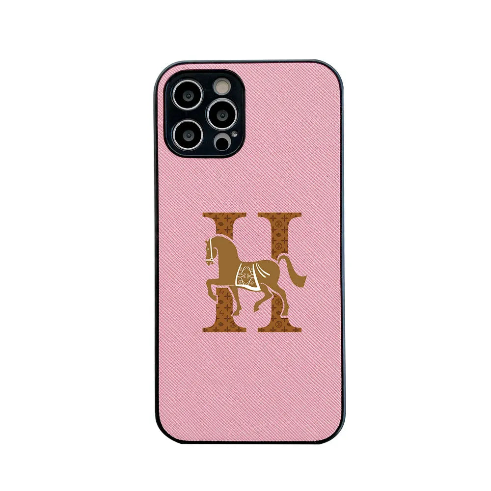Classic Horse H Cross Leather Fashion Case For Iphone 15 14 13 12 11 Pro Max Mini 7 8 Plus X Xs Xr Max Luxury Phone Cover Funda Caseverse