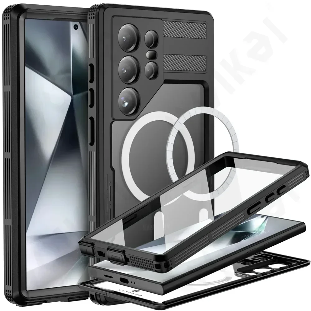 Case For Galaxy S25 S24 S23 Ultra Plus Waterproof Shockproof IP68 Underwater Built Screen Protector Anti-Scratch 360 Cover - Caseverse