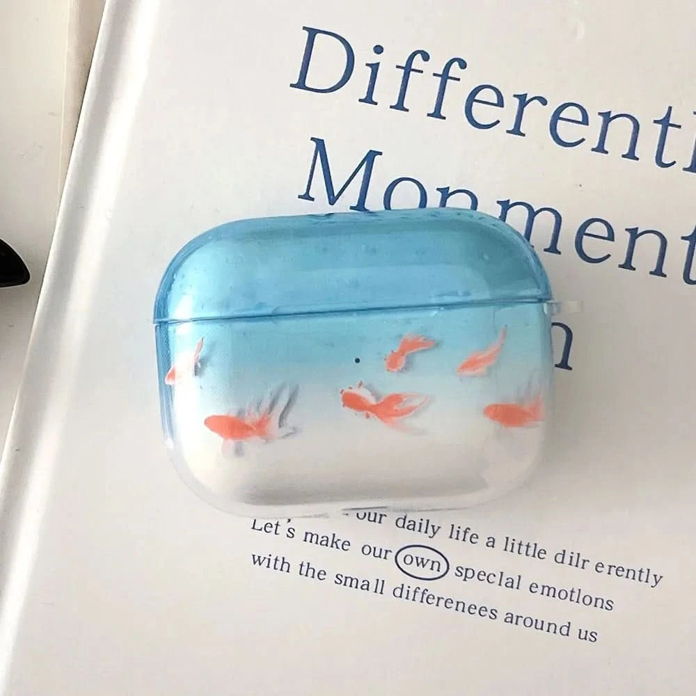 Cute and ornamental koi gradient earphone case for airpods 2 3 4 TPU soft protective cover for airpods pro 2 2nd charge box case Caseverse