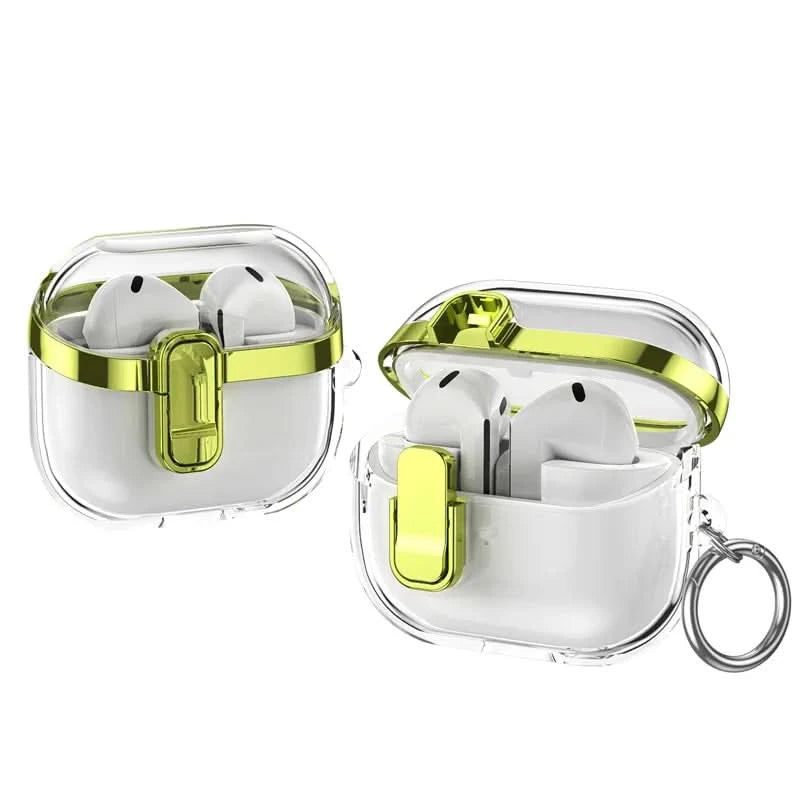 Transparent Case For Samsung Galaxy Buds 3 Pro/ Buds 3 Cover Lock buckle electroplating anti fall protective Galaxy Buds3 Cover Caseverse