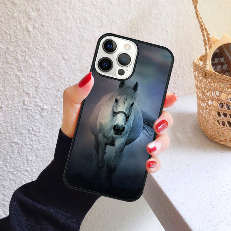 Running animal horse Phone Case for iPhone X XS XR 16 PRO MAX 15 14 PLUS 11 12 13 mini Back Cover Fundas Shell Caseverse