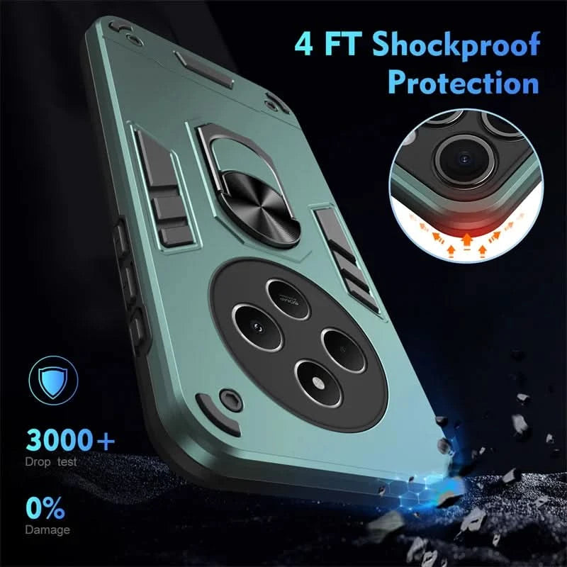For Xiaomi Redmi 14C 4G Case Shockproof Armor Metal Ring Phone Cases For Mi Redmi 14C 4G Stand Holder Bumper Phone Cover - Caseverse
